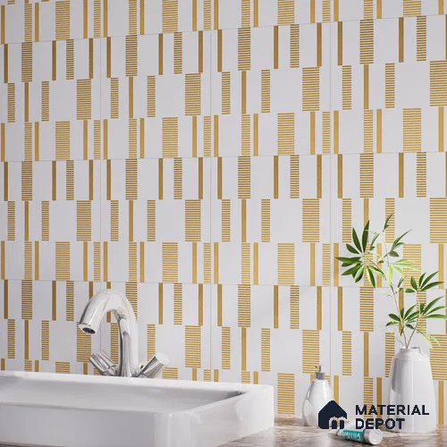 Highlighter Tiles  Tile TL 07251 Plana 8011 GLM (Gold) 1 ft x 1 ft Ceramic Matte Finish - 9 mm  | 2 mm Spacer is Mandatory